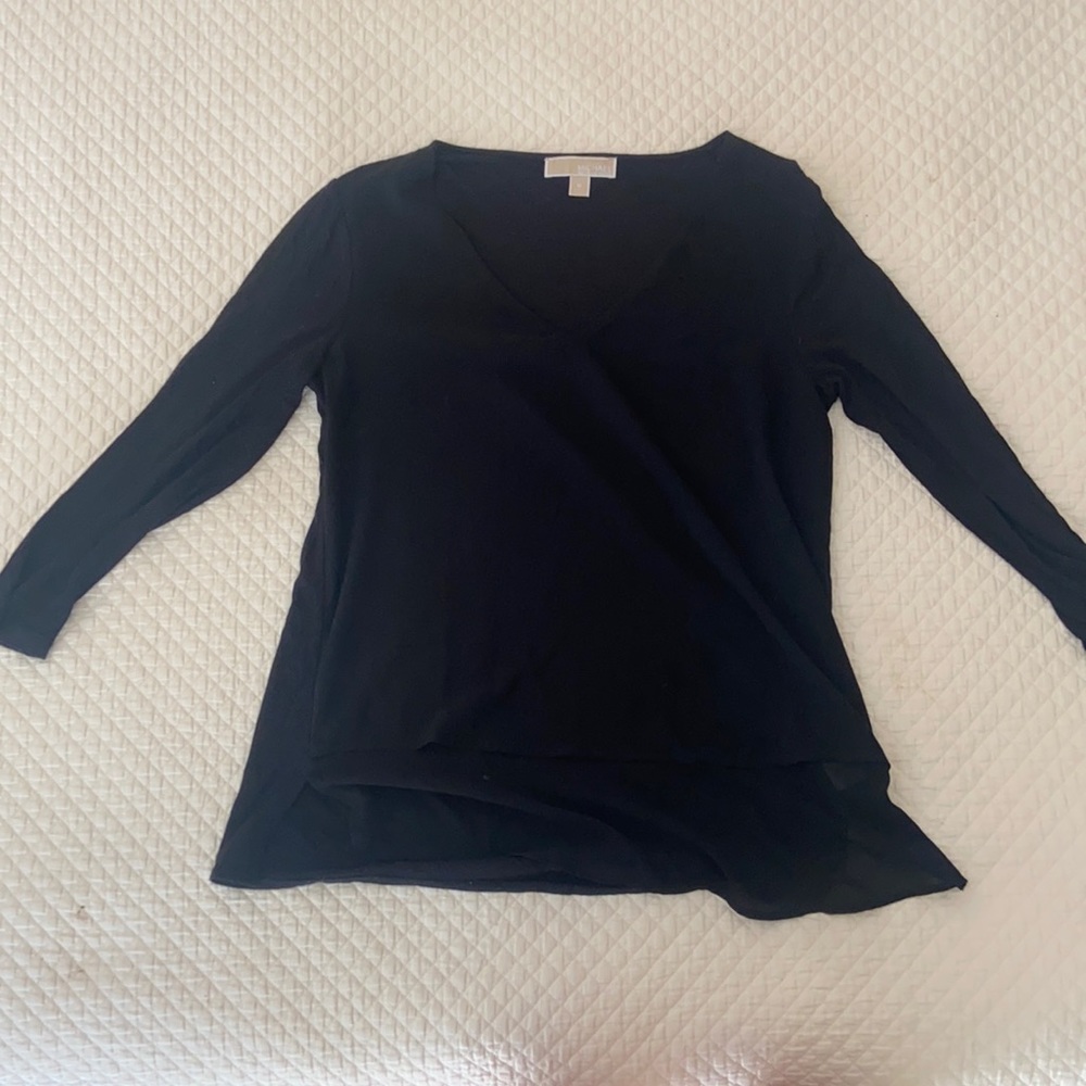 Michael Kors long sleeved black blouse
